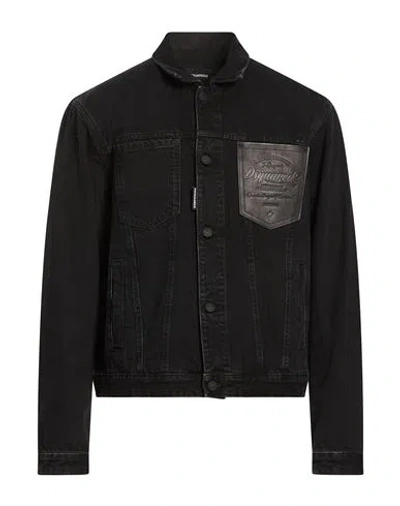 DSQUARED2 DSQUARED2 MAN DENIM OUTERWEAR BLACK SIZE L COTTON
