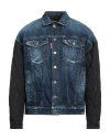 Dsquared2 Blue Jacket With Distressed Effect And Logoed Metal Buttons In Blue