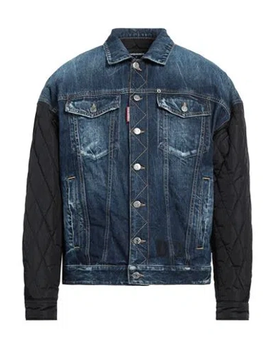 DSQUARED2 DSQUARED2 MAN DENIM OUTERWEAR BLUE SIZE 38 COTTON