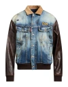 Dsquared2 Mixed-material Denim Jacket In Blue