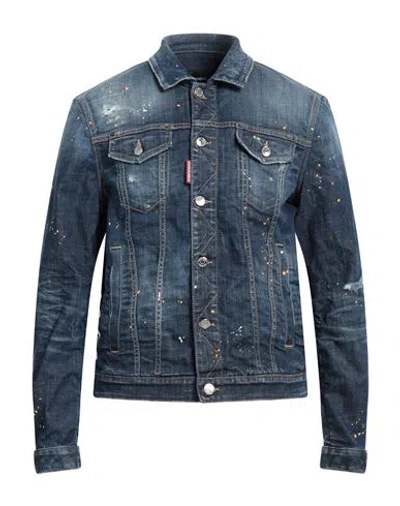 DSQUARED2 DSQUARED2 MAN DENIM OUTERWEAR BLUE SIZE 42 COTTON, ELASTANE