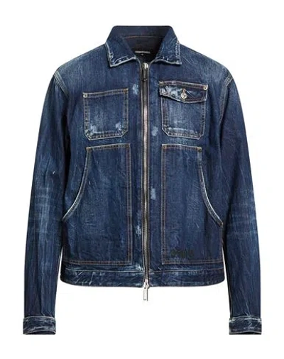 Dsquared2 Man Denim Outerwear Blue Size 44 Cotton