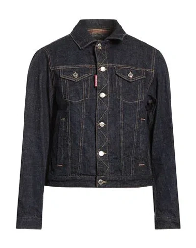 Dsquared2 Man Denim Outerwear Blue Size 44 Cotton In Black