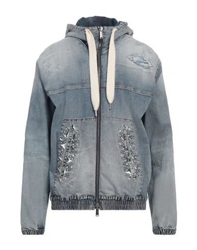 Dsquared2 Man Denim Outerwear Blue Size 44 Cotton, Elastane