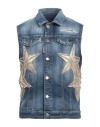 Dsquared2 Star-appliqué Embellished Denim Vest In Blue