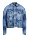 Dsquared2 Dan Distressed Faded Effect Denim Jacket In Blue