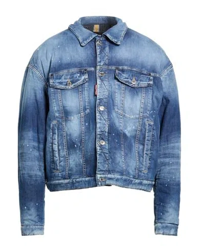 Dsquared2 Dan Distressed Faded Effect Denim Jacket In Multi