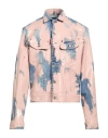 Dsquared2 Two-tone Distressed Denim Jacket In Pink