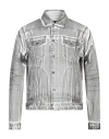 Dsquared2 Gray & White Icon Dan Denim Jacket In Grey