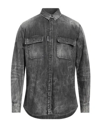 Dsquared2 Distressed-effect Cotton Shirt In Black