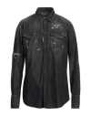 Dsquared2 Man Denim Shirt Black Size 44 Cotton