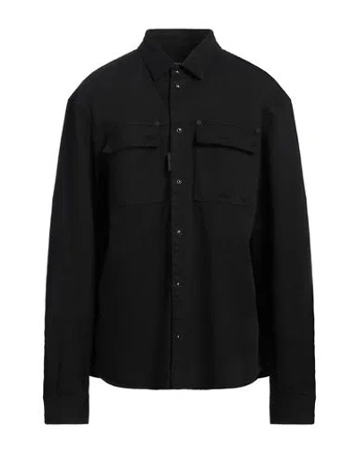 Dsquared2 Man Denim Shirt Black Size 46 Cotton