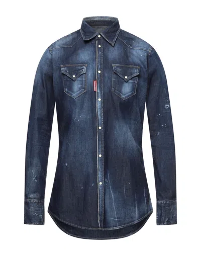 Dsquared2 Denim Shirts In Blue