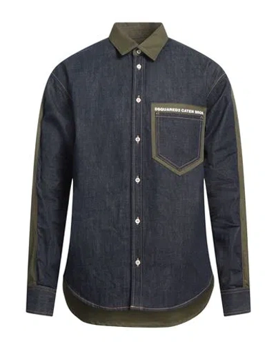 Dsquared2 Two-toned Caten Bros Denim Shirt In Blue