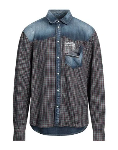 Dsquared2 Checked Panelled Denim Shirt In Multi
