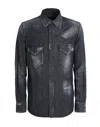 Dsquared2 Man Denim Shirt Charcoal Size 44 Cotton In Grey