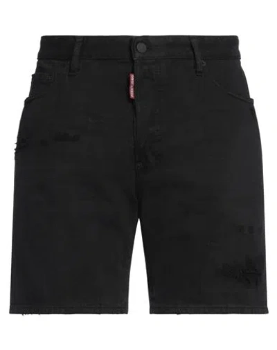 Dsquared2 Man Denim Shorts Black Size 34 Cotton, Elastane In Black