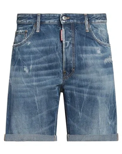 Dsquared2 Man Denim Shorts Blue Size 40 Cotton