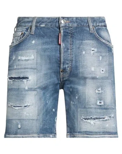Dsquared2 Man Denim Shorts Blue Size 34 Cotton, Polyester, Elastane