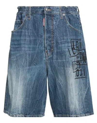 Dsquared2 Man Denim Shorts Blue Size 34 Cotton