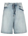 Dsquared2 Light Palm Beach Denim Shorts In Blue