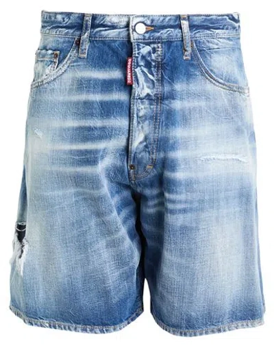 Dsquared2 Man Denim Shorts Blue Size 36 Cotton