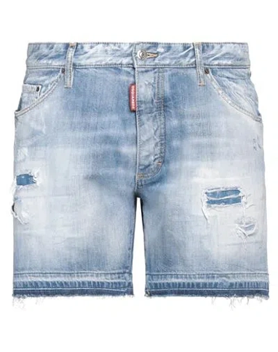 Dsquared2 Man Denim Shorts Blue Size 38 Cotton
