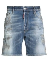 Dsquared2 Distressed-effect Denim Shorts In Blue