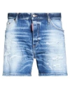 Dsquared2 Blue Jeans With Distressed Effect And Logo Patch On The Back In Blue