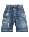 Dsquared2 Man Denim Shorts Blue Size 38 Cotton In Blue