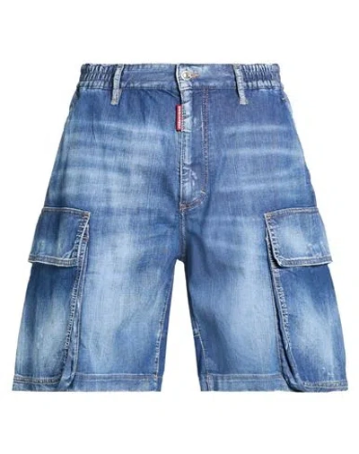 Dsquared2 Man Denim Shorts Blue Size 38 Cotton, Elastane