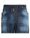 Dsquared2 Man Denim Shorts Blue Size 38 Cotton, Elastane, Polyamide, Resin In Blue