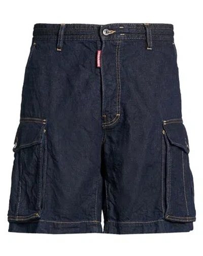 Dsquared2 Man Denim Shorts Blue Size 38 Cotton, Hemp