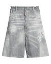 Dsquared2 Man Denim Shorts Grey Size 32 Cotton, Elastane In Grey