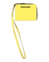 Dsquared2 Man Document Holder Acid Green Size - Leather In Green
