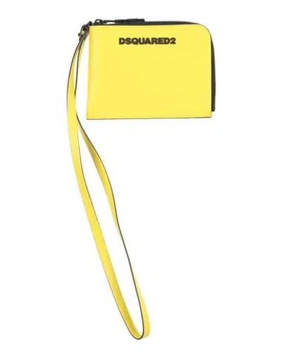 Dsquared2 Man Document Holder Acid Green Size - Leather