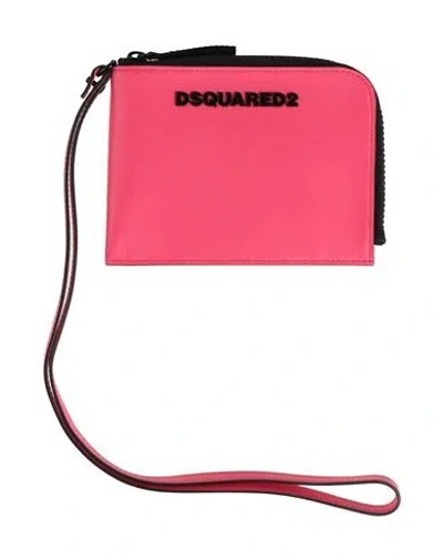 Dsquared2 Man Document Holder Fuchsia Size - Leather In Burgundy