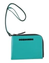 Dsquared2 Man Document Holder Turquoise Size - Leather In Blue