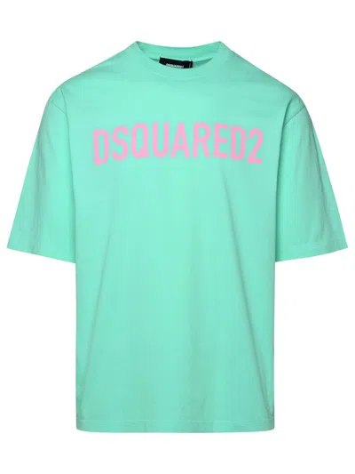 Dsquared2 Loose Fit Green T-shirt In Green