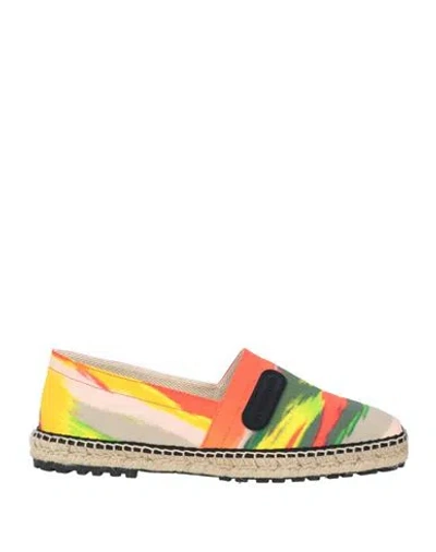 Dsquared2 Man Espadrilles Orange Size 9 Textile Fibers