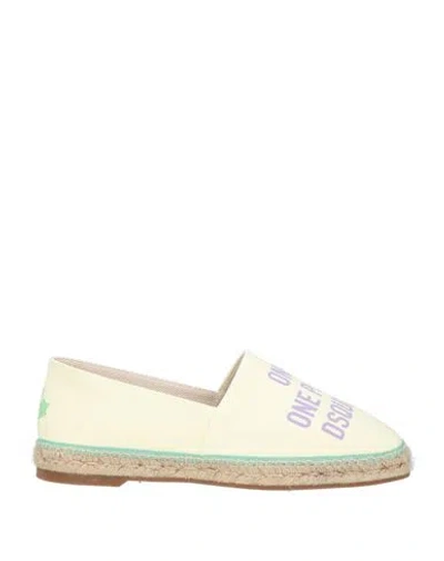 Dsquared2 Man Espadrilles Light Yellow Size 8 Textile Fibers