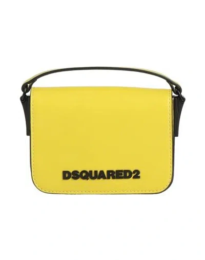 Dsquared2 Man Handbag Yellow Size - Leather In White