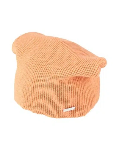 Dsquared2 Man Hat Apricot Size Onesize Cotton, Wool In Orange