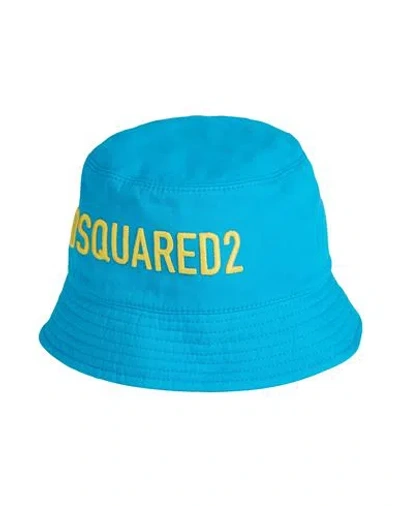Dsquared2 Man Hat Azure Size M Cotton In Blue