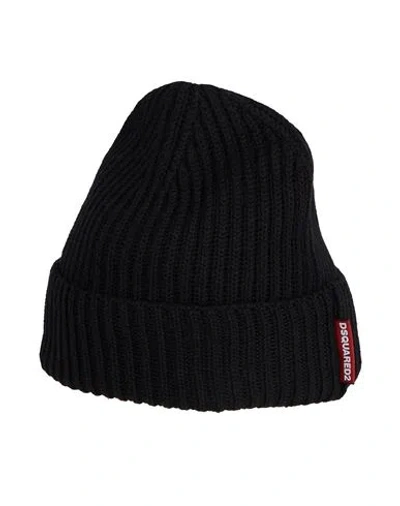 Dsquared2 Man Hat Black Size Onesize Wool In Black
