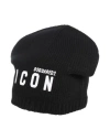 Dsquared2 Man Hat Black Size Onesize Wool, Viscose, Polyamide, Cashmere In Black