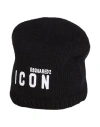 Dsquared2 Man Hat Black Size Onesize Wool, Viscose, Polyamide, Cashmere In Black