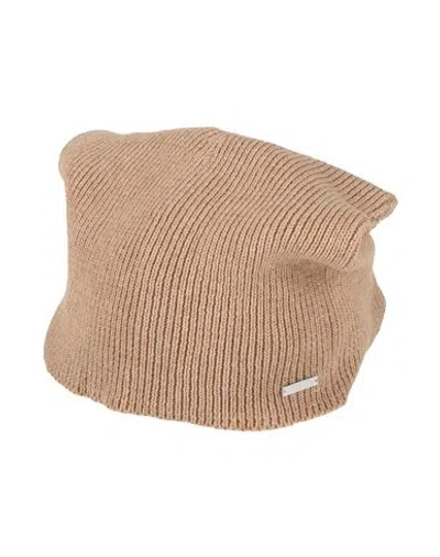 Dsquared2 Man Hat Camel Size Onesize Cotton, Wool In Brown