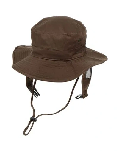 Dsquared2 Man Hat Dark Green Size L Cotton, Elastane, Polyester In Brown