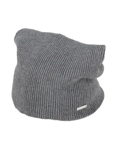 Dsquared2 Man Hat Grey Size Onesize Cotton, Wool In Grey